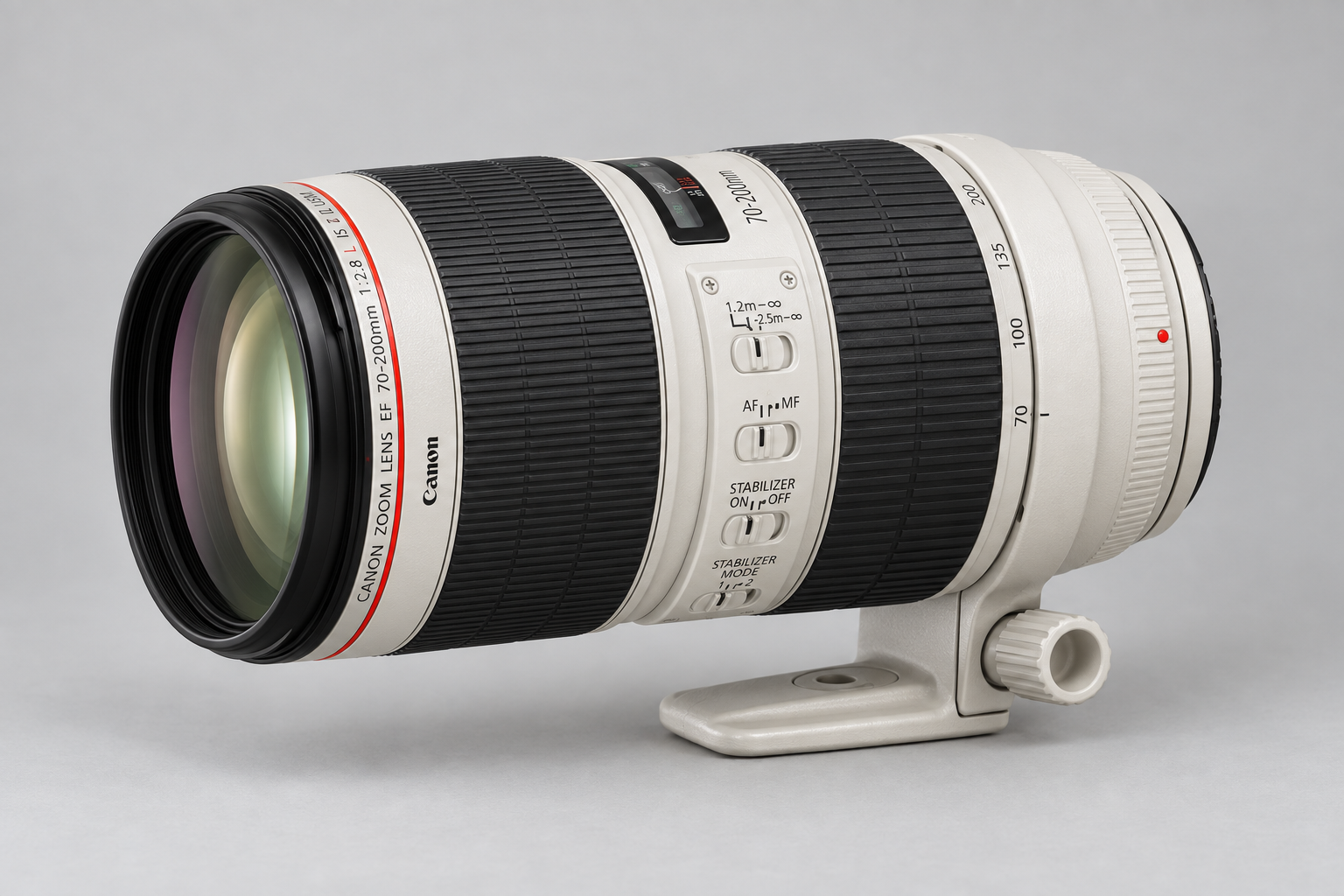 佳能 EF 70-200mm f/2.8L IS II USM 白色远摄变焦镜头型号图