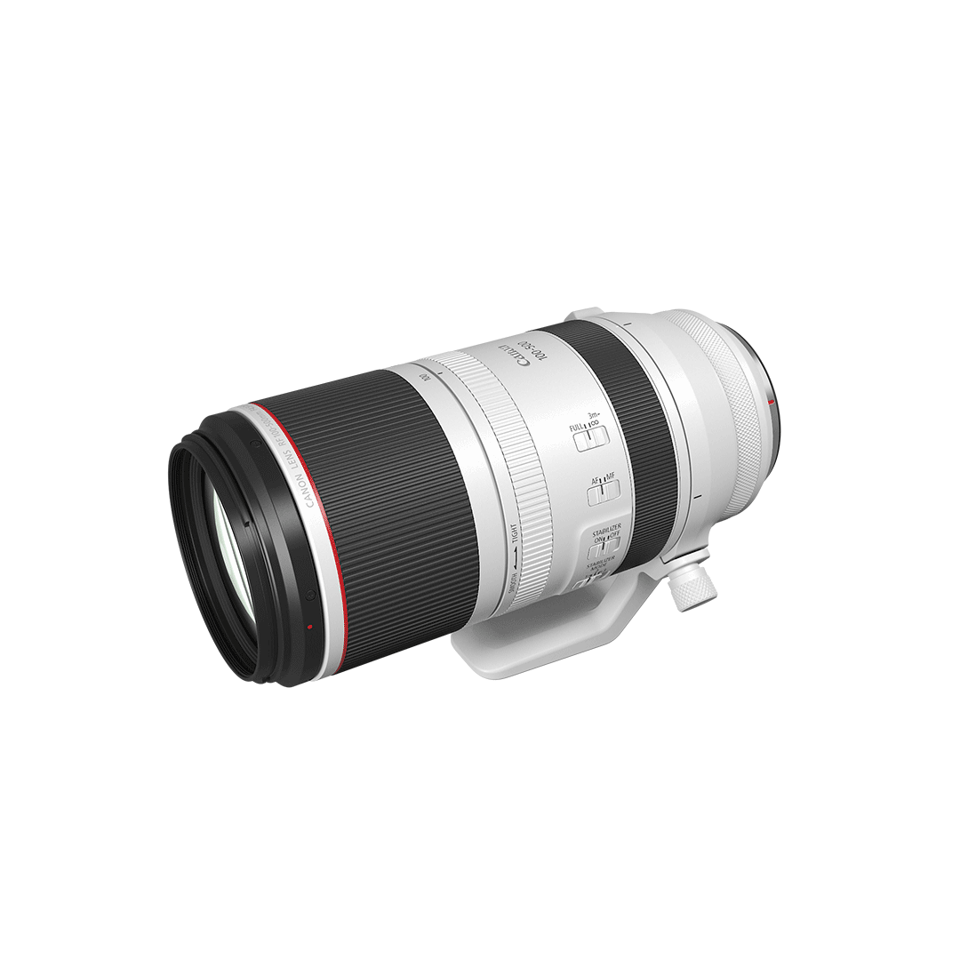 佳能 RF 100-500mm f/4.5-7.1 L IS USM 白色 L 级超远摄变焦镜头正面实物图