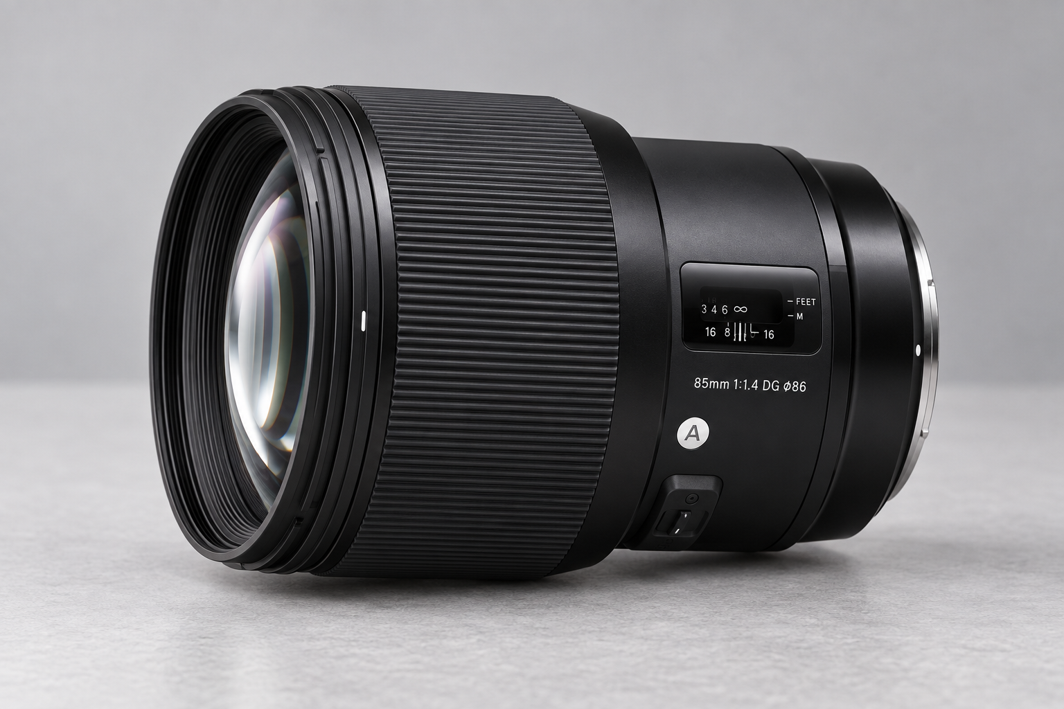 适马 85mm f/1.4 DG HSM Art A016镜头，横向平放型号图