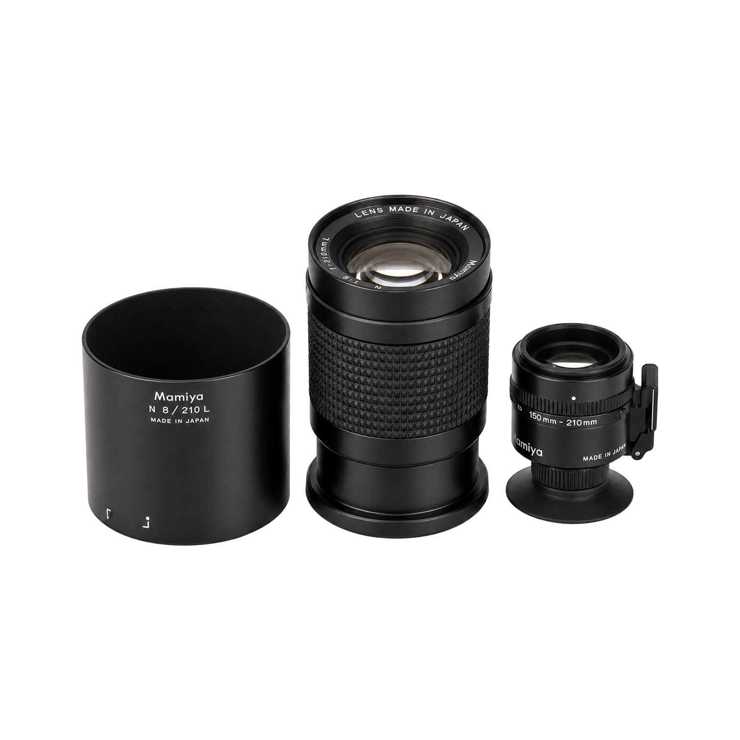 玛米亚7ii N210mm/f8L LENS+原装210mm光学取景器+原配遮光罩型号图