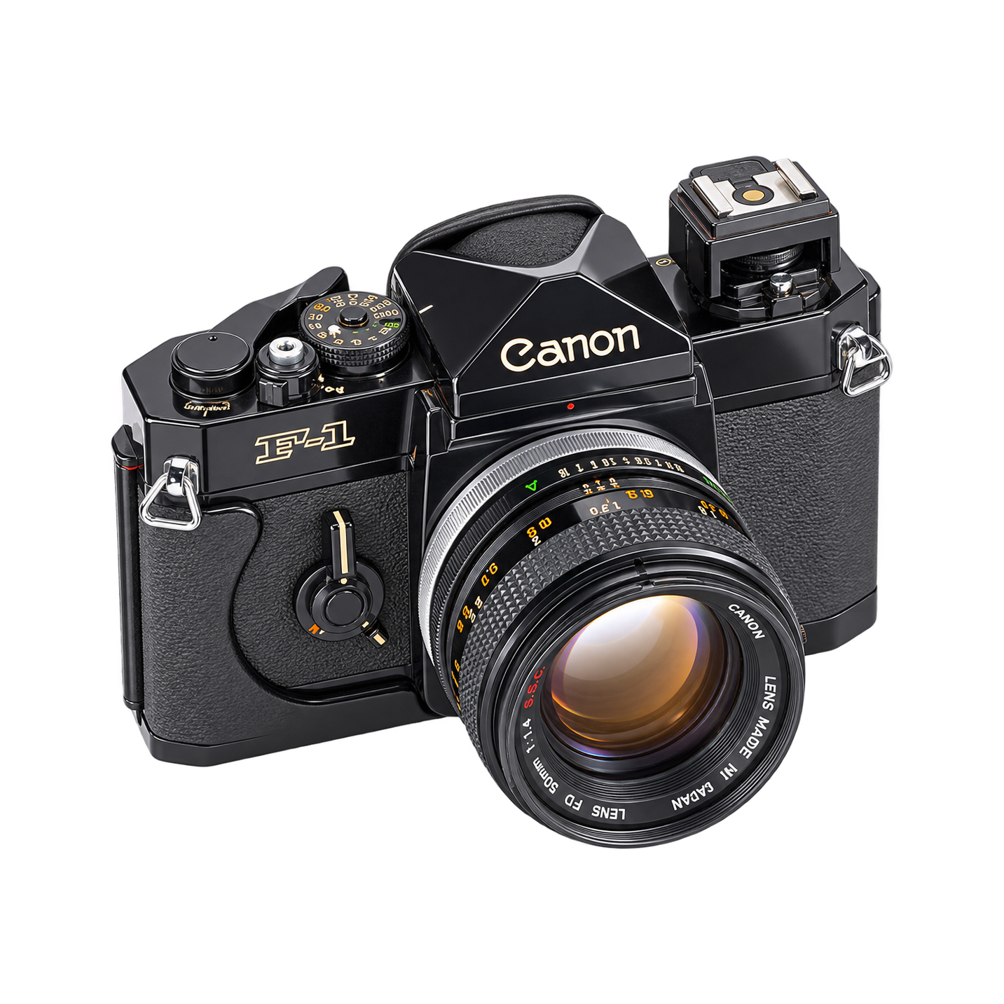 佳能F-1胶片相机+佳能FD50mm/f1.4 SSC套机型号图